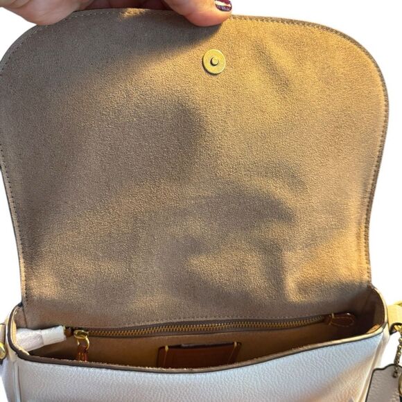 Coach Small Pebbled Leather Shoulder Bag with Gold Hardware - Picture 8 of 16